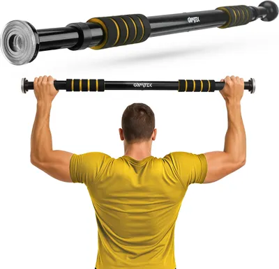 Obrázek produktu pro Gymtek® přítahová tyč do dveřních zárubní - od 63 do 100 cm - přítahová tyč, vnitřní horizontální tyč, upínací tyč pro přítahy - domácí posilovna, fitness, silový trénink