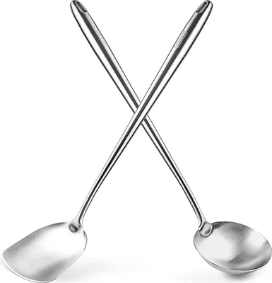 Produktbild von Famanu Wok Spatel und Schöpfkelle Set - Praktische Küchenhelfer für Wokgerichte