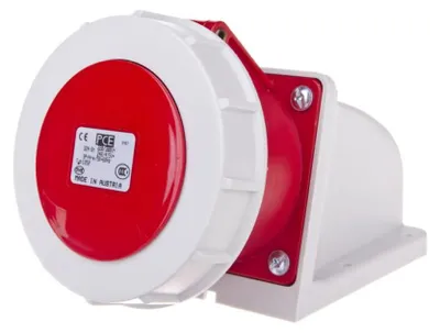 Productafbeelding van Wandcontactdoos, 32A, 5-polig, 400V, rood, IP67, model 1252-6p