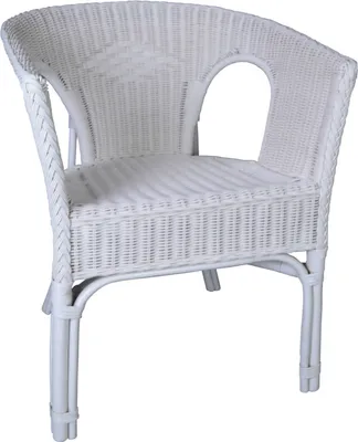 Produktbild von MiaMöbel Armlehnstuhl Rattan 57x75x56 cm Landhausstil Rattan Weiß