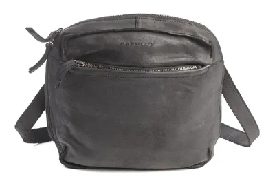 Produktbild von HAROLD'S Leder Umhängetasche Schultertasche Submarine Crossbag Zip Black schwarz