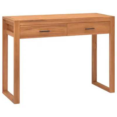 Produktbild von Schreibtisch mit 2 Schubladen 100x40x75 cm Teakholz