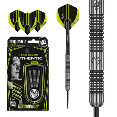 Imagen del producto de Winmau, dardos de acero para lanzamiento, modelo Michael van Gerwen, 24 gramos, tungsteno, profesionales