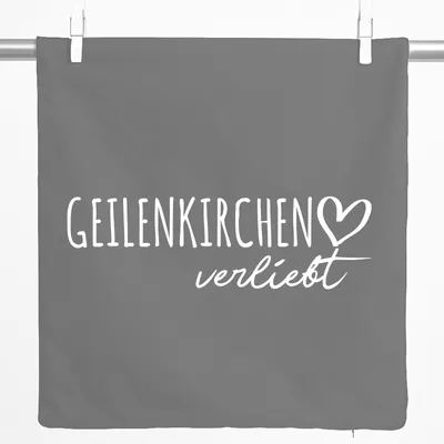 Produktbild von Huuraa Kissenbezug Geilenkirchen verliebt 40x40cm Steel Grey Baumwolle Dekokissenbezug Geschenkidee