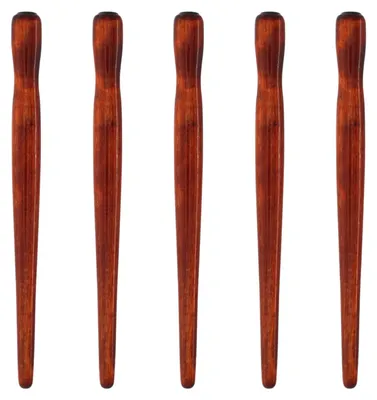 Produktbild von 5-teiliger Comic-Stiftspitzenhalter aus Sandelholz, bequemer Griff, Dip-Set zum Schreiben, Kunst, Malen, rote Holzfarbe