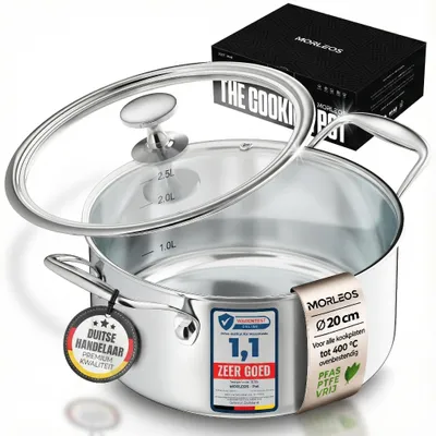 Productafbeelding van Solidchoice - RVS Soepketel Ø 20 cm, 3 Liter, Geschikt voor Inductie
