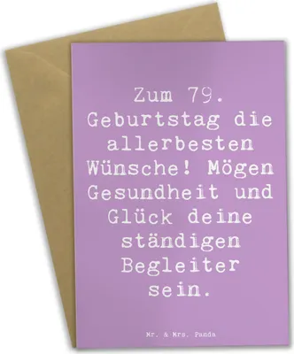 Produktbild von Mr. & Mrs. Panda jubiläumskarte Spruch 79. Geburtstag Glückwünsche - Lavendeltraum - Geschenk, osterkarten, hochzeitskarten, Jubiläum, Grußkarte, Geburtstagsgeschenk