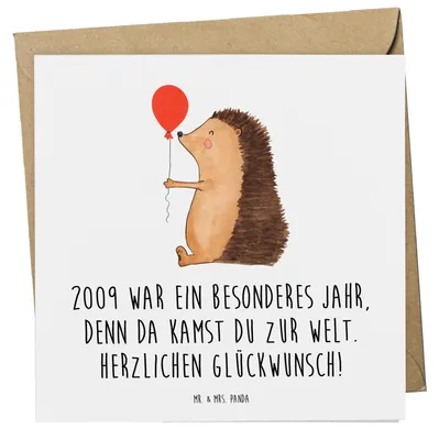 Produktbild von Mr. & Mrs. Panda Glückwunschkarte 2009 Geburtstag - Weiß - Geschenk, Geschenkideen, Klappkarte, Geburtstagsgeschenk, Happy Birthday, anlasskarte, Grußkarte, doppelkarte