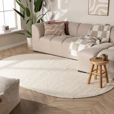 Produktbild von Volero - Wollteppich Oval - Feline Weiß - 152x245 cm - Wohnzimmer, Esszimmer, Schlafzimmer - Klassik, Ländlich, Modern, Skandinavisch