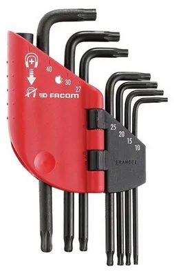 Image de Jeu de 7 clés mâles Torx/Resistorx FACOM 89SR.J7PB 10 à 40 mm