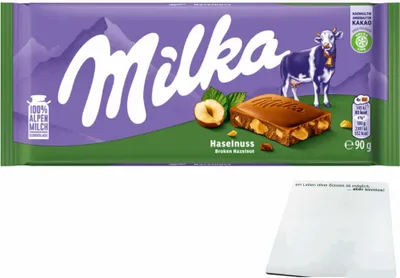 Produktbild von Milka Haselnuss (90g Tafel) + usy Block