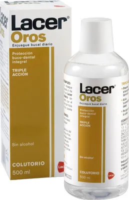 Produktbild von Lacer Oros Mundwasser zur täglichen Mundhygiene für frischen Atem 500 ml