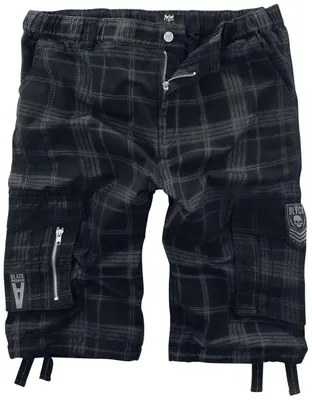 Produktbild von Black Premium by EMP Herren schwarze Shorts mit Karo-Muster XXL