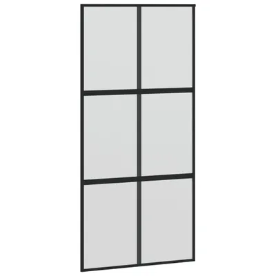 Produktbild von vidaXL Schiebetür Schwarz 102,5x205 cm Hartglas und Aluminium