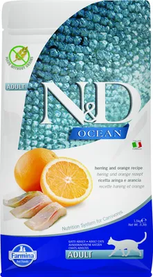 Produktbild von Farmina Pet Food N&D Ocean Herring & Orange, Adult, jede Rasse, Hering, 10 kg, Getreidefrei