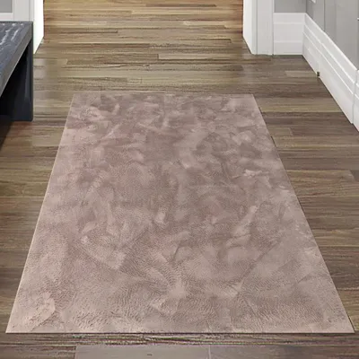 Produktbild von Teppich taupe samtig weich Hasenfell-Optik mit sanftem Glanz Größe - 80 x 150 cm
