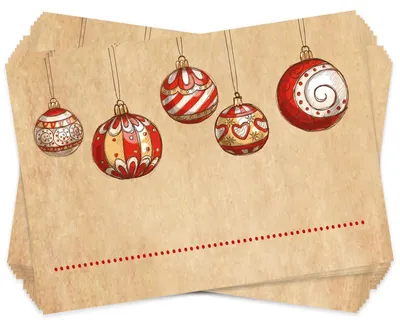 Produktbild von 25 Geschenketiketten Weihnachten braun rot zum Beschriften 7,4 x 5,2 cm