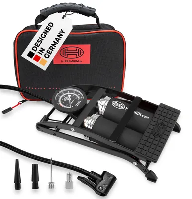 Obrázok produktu pre HEYNER® Nohy pumpa s dvojitým piestom a manometrom do 10 bar, BlackEdition