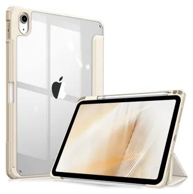 Produktbild von Fintie Hybrid Hülle für iPad (A16) 11 Generation 11 Zoll 2025, iPad 10 Generation 10.9 Zoll 2022 mit Stifthalter - Stoßfeste Schutzhülle mit transparenter Hartschale auf der Rückseite, Starlight