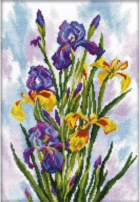 Immagine prodotto di Set per punto croce RTO "Watercolour Iris" M287, schema contato, 24x35 cm