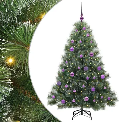 Zdjęcie produktu dla vidaXL Sztuczna choinka ze 150 diodami LED Zielona 150 cm PE i PVC