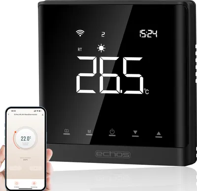 Produktbild von Echos Wandthermostat Heizung Smart Fußbodenheizung WLAN Raumthermostat digital Über Smartphone Tuya Smart Life Amazon Alexa Google Home steuerbar Thermostat Fussbodenheizung Programmierbar