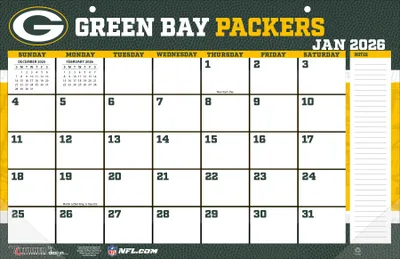 Produktbild von Turner Green Bay Packers NFL 43 x 27 cm Team Tischkalender 2026