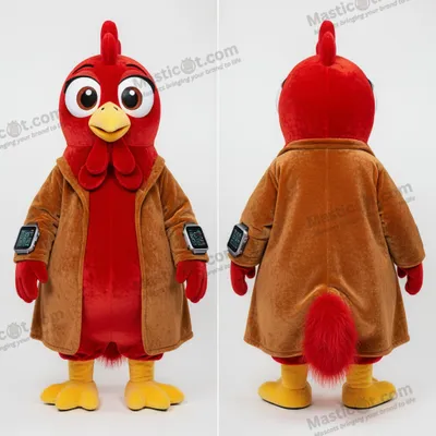 Produktbild von Samtige MASTICOT rote fröhliche Hühner-Maskottchen
