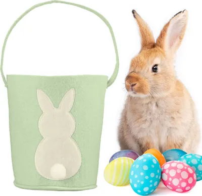 Produktbild von Osterkorb aus Filz Osterkörbchen Osternest aus Filz Filzkörbchen Ostern Ostertasche für Geschenke und Deko Blau