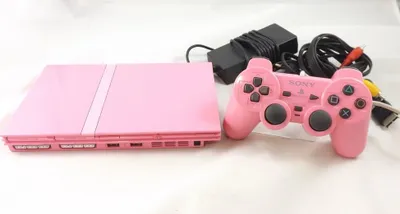 Obrázek produktu pro Sony PlayStation 2 Slim Konzole růžová, PS2 + originální ovladač
