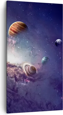 Produktbild von Bild auf Leinwand - Leinwandbild - Einteilig - Kosmos Planeten die Sterne - 45x80cm - Wand Bild - Wanddeko - Wandbilder - Leinwanddruck - Bilder - Wanddekoration - Leinwand bilder - PA45x80-4851