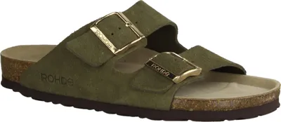 Produktbild von Rohde 5590-63 Damenpantolette, Leder, Fango (Grün), Weichbettung, mittlere Weite - Damenschuhe Pantolette /  Zehentrenner, Grün, leder (velour)