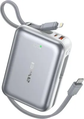 Image de Powerbank Awei C03 20000 mAh 45 W USB-A/USB-C + câbles Lightning/USB-C Argent
