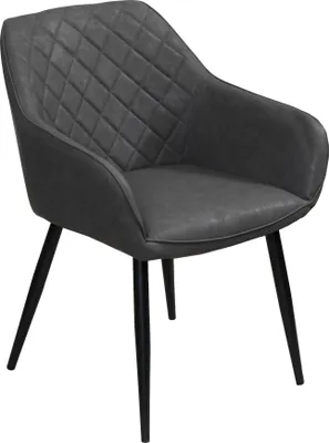 Produktbild von Refurbished Möbelretoure Esszimmer Armlehnstuhl anthrazit schwarz Metallbeine LASSE