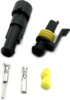 Produktbild von 1-pin Verbindungsstecker wasserdicht, Stecker und Fassung