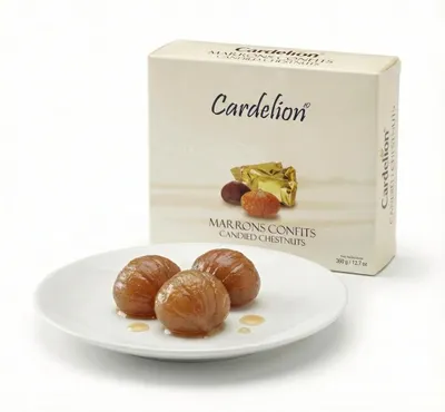 Image de Cardelion Marrons Glacés Marrons confits 360 g, 20 pièces - Vegan Sans gluten Halal