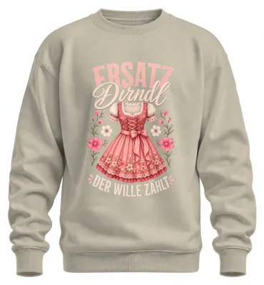 Produktbild von Ersatz Dirndl Der Wille Zählt Trachtenshirt Lederhose Bayern Sweatshirt Pullover, Natur, XL