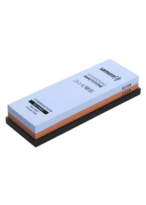 Zdjęcie produktu dla Samura Dual-Grit Whetstone #240/#800 do noży kuchennych ze stali japońskiej - precyzyjne narzędzie do ostrzenia dla profesjonalnych i domowych szefów kuchni