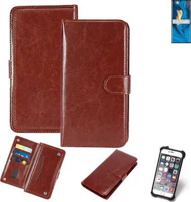 Produktbild von K-S-Trade 360° Hülle kompatibel mit nubia Z30 Pro braun Kunstleder Case BookCase WalletCase Kunstlederederhülle Handyhülle, Rundumschutz Bumper