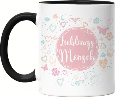 Produktbild von Lieblingsmensch Tasse Schwarz Dankeschön Geschenk Danke Sagen Für Alles Beste Freundin Familie