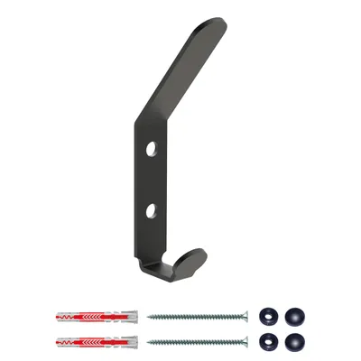 Produktbild von Wandkleiderbügel Wandgarderobe Wandhaken Kleiderhaken Wand Garderobenhaken Hakenleiste Schwarz Anzahl der Haken - 2