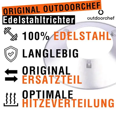 Immagine prodotto di Outdoorchef Ricambio Tramoggia in acciaio inox grande per TUTTI i modelli 570 Codice articolo 18.325.30