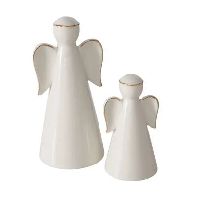 Zdjęcie produktu dla Dwie figurki porcelanowe VELIDEN, białe aniołki