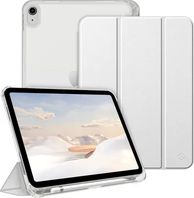 Produktbild von Fintie Hülle für iPad (A16) 11 Generation 11 Zoll 2025, iPad 10 Generation 10.9 Zoll 2022 mit Stifthalter - ultradünne leichte Schutzhülle mit transparenter Rückseite, Auto Schlaf/Wach, Silber