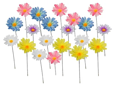 Produktbild von 10/20 Stück Metall Gänseblümchen Gartenstecker, Bunte Blumenstecker für Garten und Hof