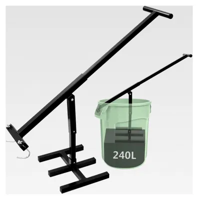 Produktbild von Belllanny Müllpresse | Manueller Müllverdichter | Höhenverstellbare Presse für 120L-240L Tonnen, Abfallverdichter für Küche, Garten und Gastronomie, Stahl, Grün