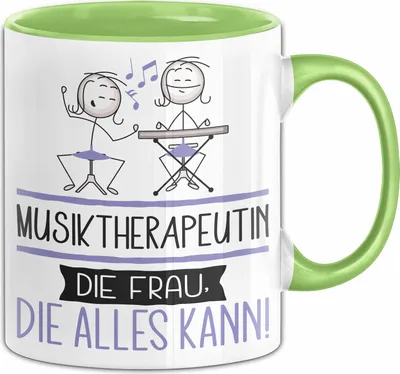 Produktbild von Musiktherapeutin Geschenk Tasse Becher Die Frau Die Allen Kann Geschenkidee für eine Musiktherapeutin Lustig (Grün)