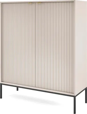 Produktbild von FURNLUX Sideboard Avon Beige Und Schwarz 104cm / Hauptfarbe: Beige / Abmessungen: 104 x 125 x 39 cm
