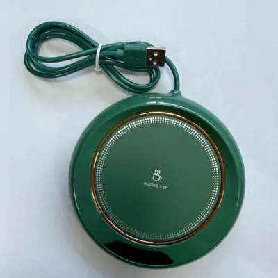 Produktbild von Elektrischer Tassenwärmer mit 3 Temperaturstufen, USB-Tassenheizplatte mit Konstanttemperaturfunktion, 55–75 °C, 11,2 cm - Grün