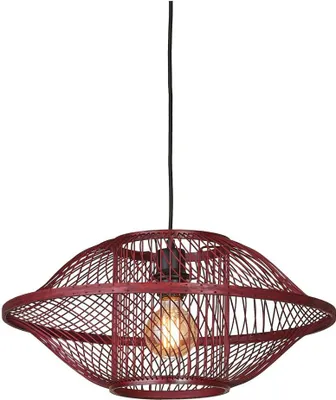 Image de GOOD&MOJO - Lampe à suspendre Maui - Bordeaux - Ø50cm Lampe à suspendre - Lampe de table à manger - Lampe de salon - Lampe de chambre à coucher - Salon
